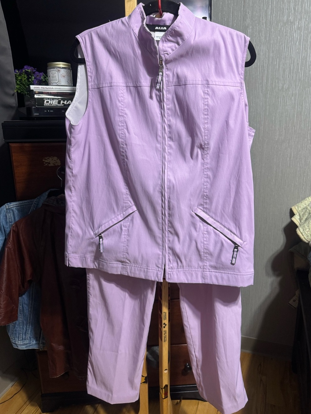 Vintage ALIA 2pc Light Purple Tracksuit set Size 10 Elastic Pants Size 12